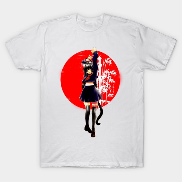 Neko no on'nanoko T-Shirt by ArchiriUsagi